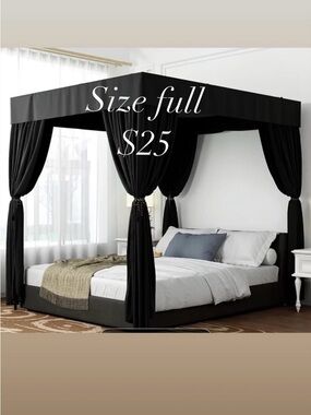Blackout Canopy Bed Drapes - Full Size
